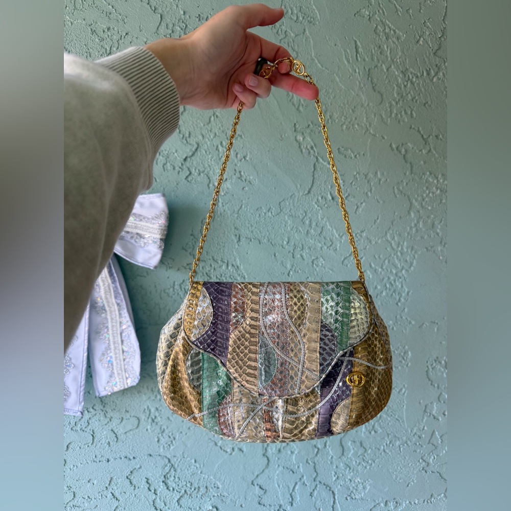 vintage carlo fiori snakeskin bag